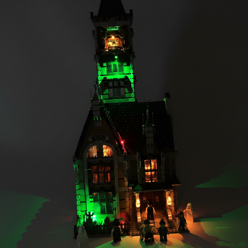 Lyskit til LEGO® Haunted House (10273) – skab uhyggelig stemning med LED-lys