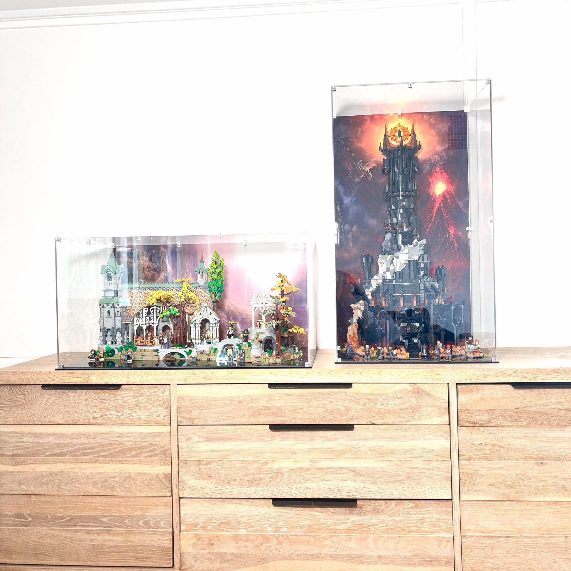 Akryl kasse til LEGO® Ringenes Herre™ Barad-Dûr™ (10333) og Rivendell™ (10316) – støvfri beskyttelse