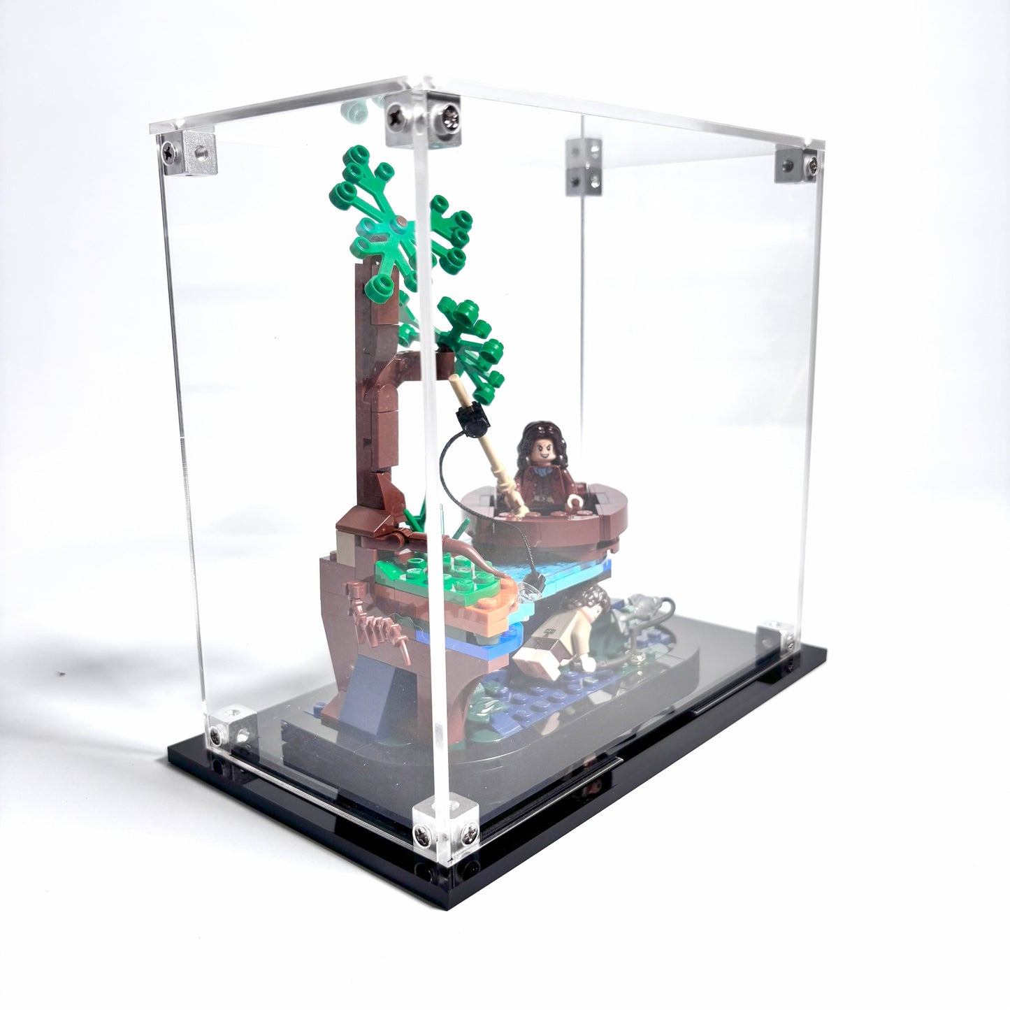 Akrylkasse til LEGO® Ringenes Herre™ Sméagol™ og Déagol™ (40693) – støvfri beskyttelse og elegant udstilling af det ikoniske øjeblik ved floden.