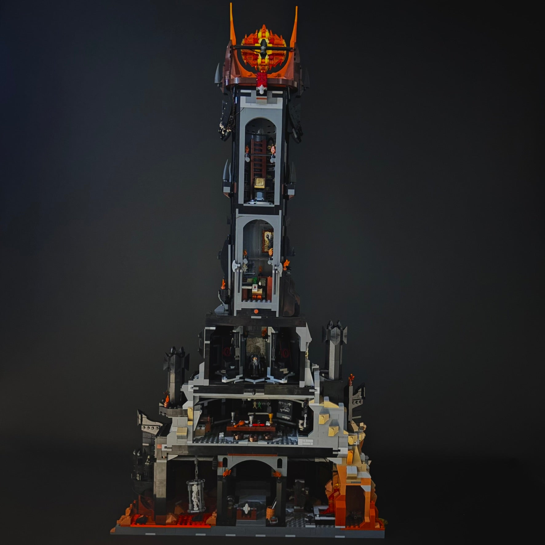 Lyssæt til LEGO® Barad-Dûr™ 10333 med flakkende LED-lys og flammende øje