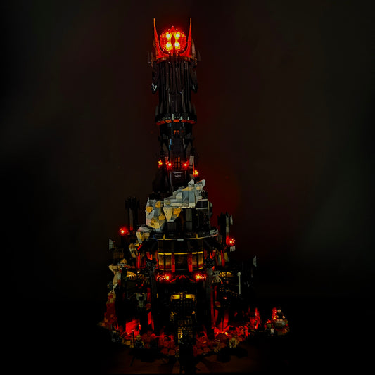 Lyssæt til LEGO® Barad-Dûr™ 10333 med flakkende LED-lys og flammende øje