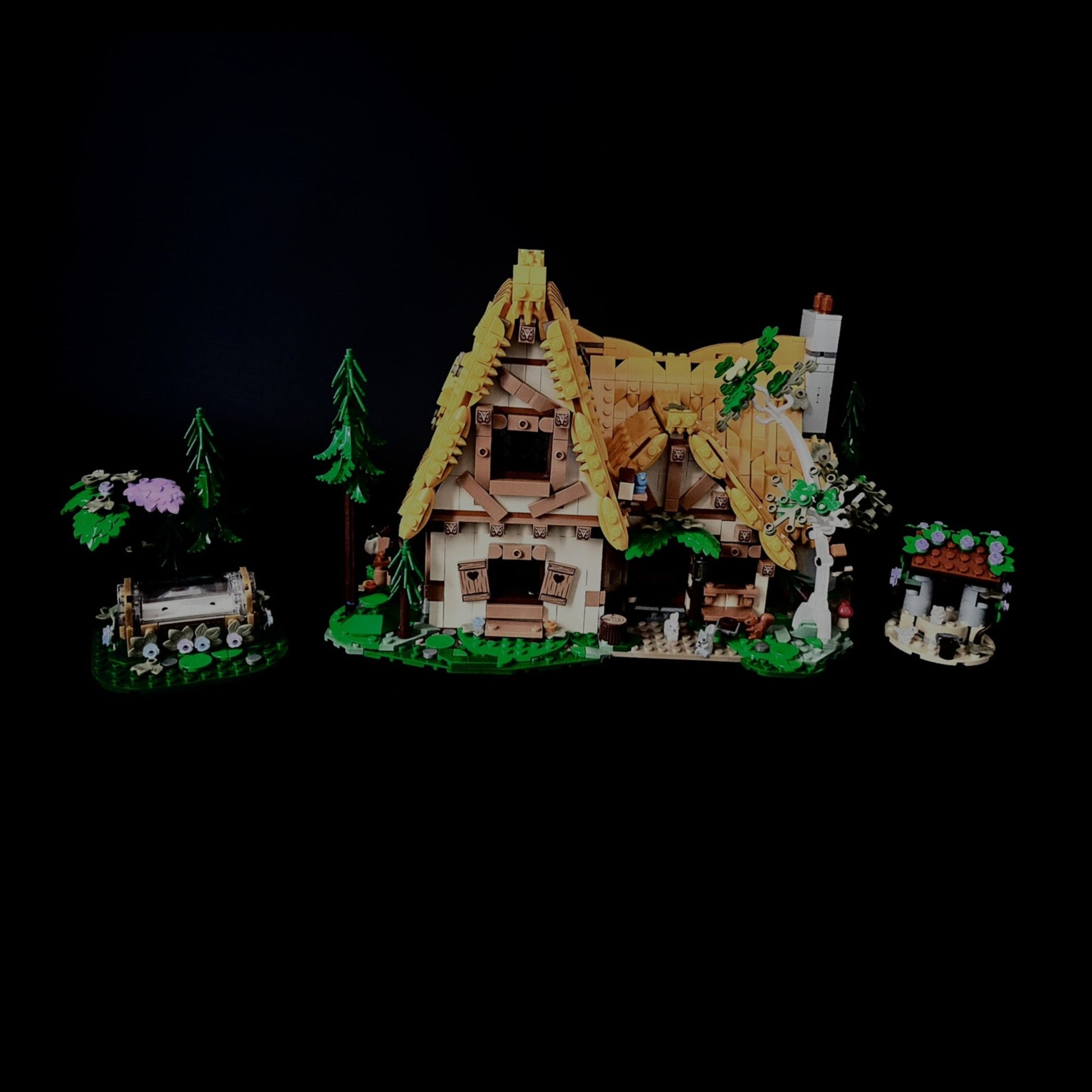 Lyssæt til LEGO® Disney: Snehvide og de syv små dværges hytte™ (43179) med varme LED-lys og eventyrstemning