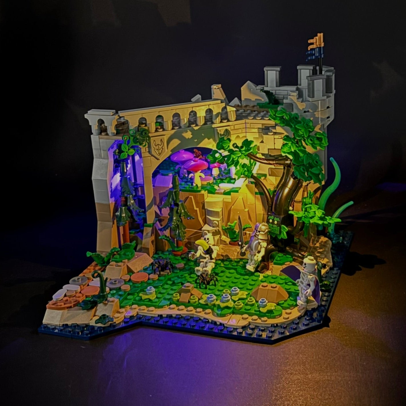 Lyskit til LEGO® Dungeons & Dragons™ Den røde drages fortælling (40658) med magiske LED-lys og flammeeffekter