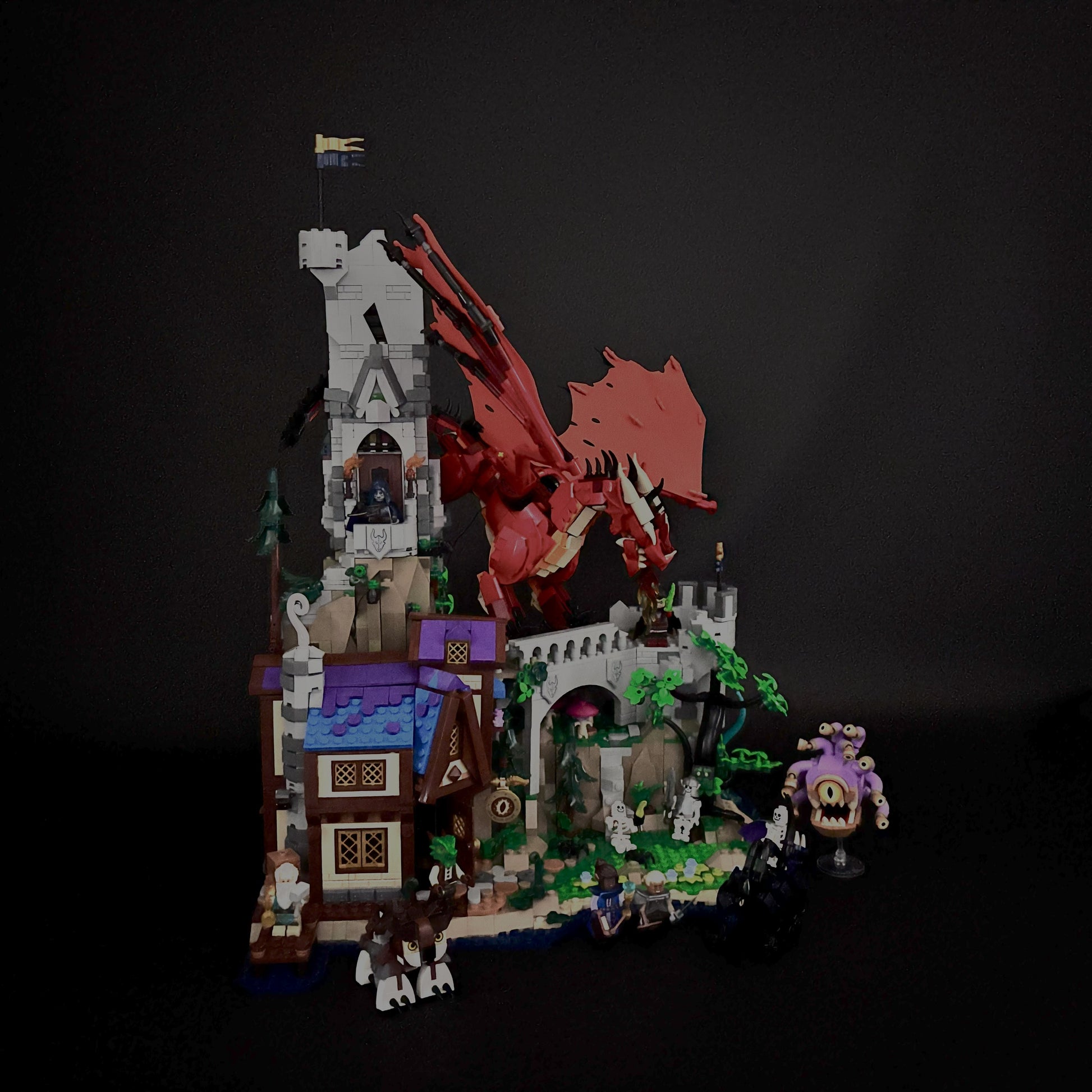 Lyskit til LEGO® Dungeons & Dragons™ Den røde drages fortælling (40658) med magiske LED-lys og flammeeffekter