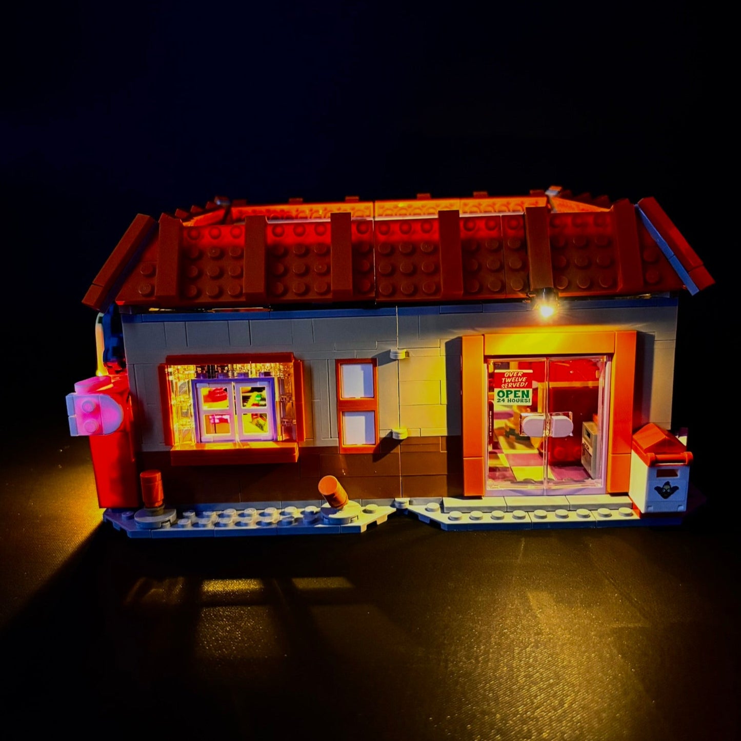 Lyssæt til LEGO® Krusty Burger 21348 med farverige LED-lys