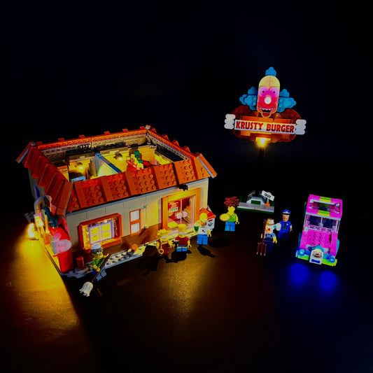 Lyssæt til LEGO® Krusty Burger 21348 med farverige LED-lys