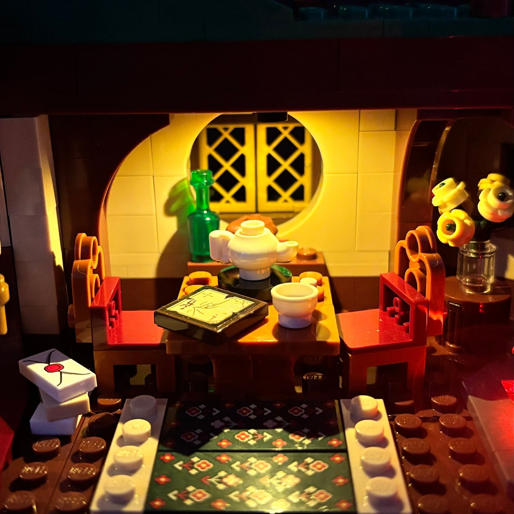 Lyssæt til LEGO® Ringenes Herre™ Herredet™ (10354) med farverige LED-lys og hyggelig hobbitstemning