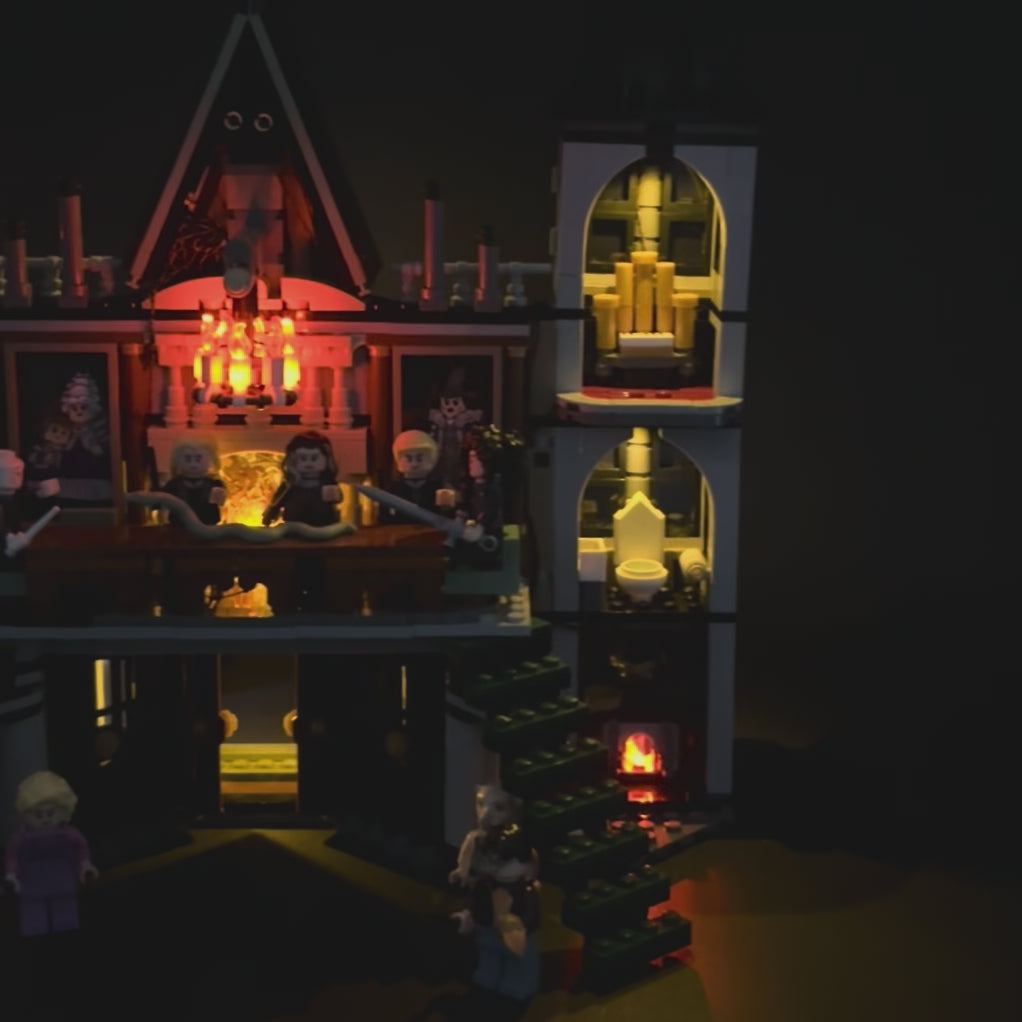 Lyskit til LEGO® Malfoy Manor™ 76453 med farverige LED-lys og USB-tilslutning