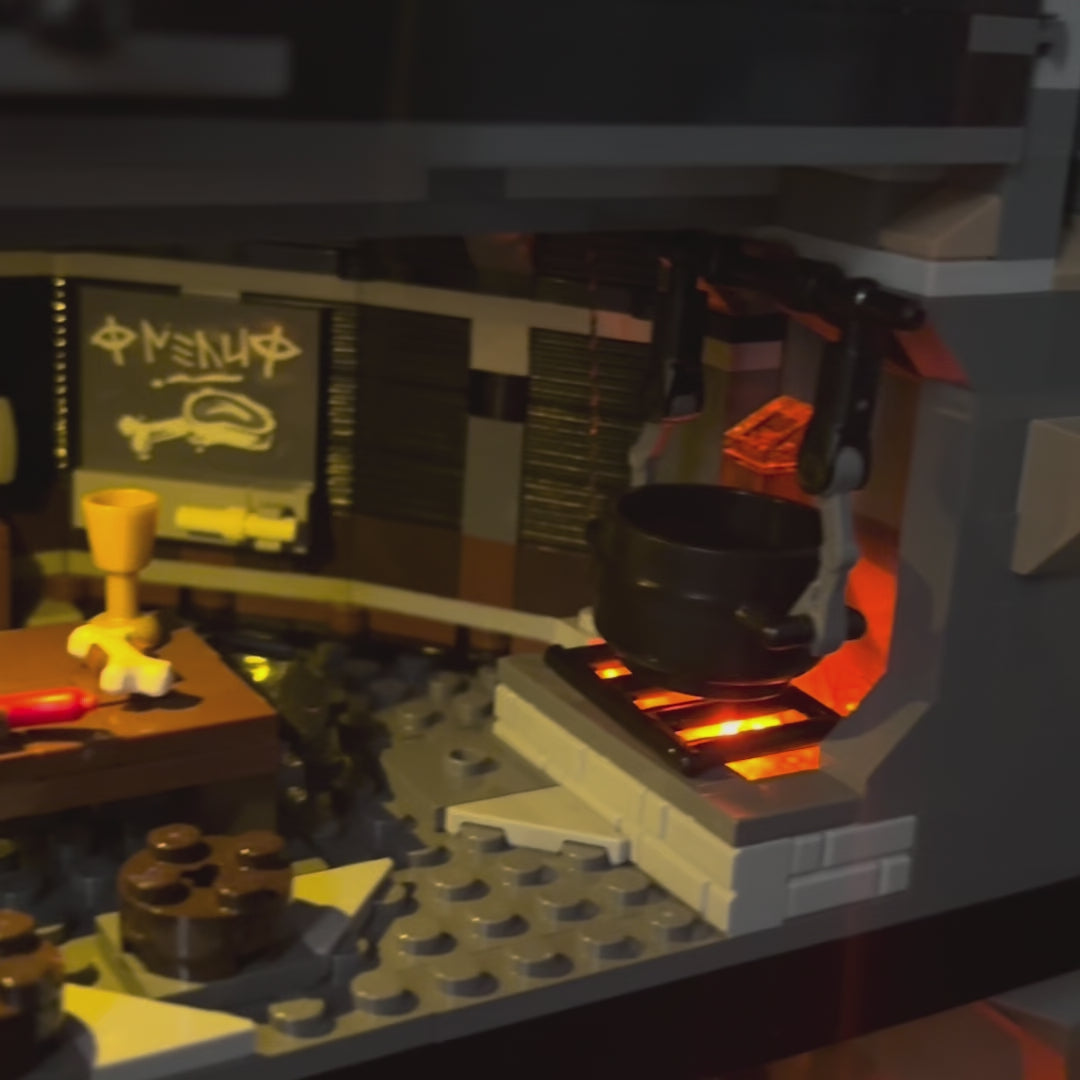 Lyssæt til LEGO® Barad-Dûr™ 10333 med flakkende LED-lys og flammende øje