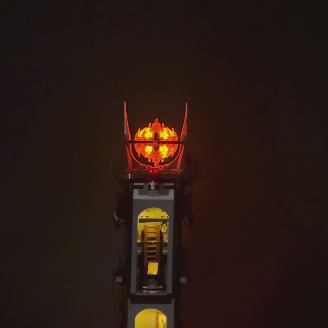 Lyssæt til LEGO® Barad-Dûr™ 10333 med flakkende LED-lys og flammende øje