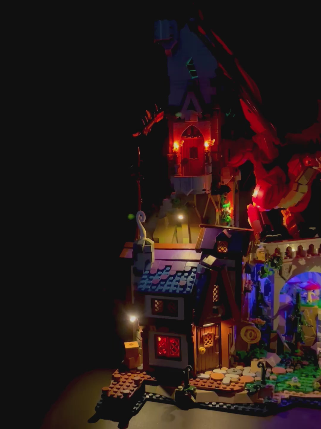 Lyskit til LEGO® Dungeons & Dragons™ Den røde drages fortælling (40658) med magiske LED-lys og flammeeffekter