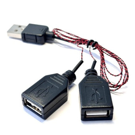 USB-kabel med 2 udgange til LED-lys og lyssæt  i LEGO®-modeller