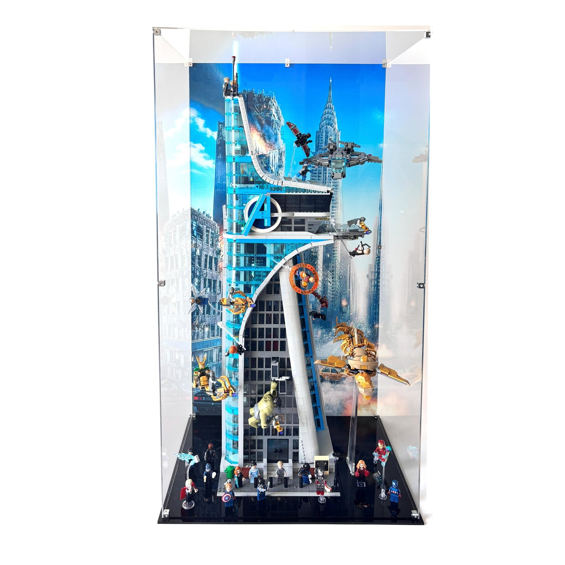 Display case til LEGO® Marvel™ Avengers Tower™ (76239). 