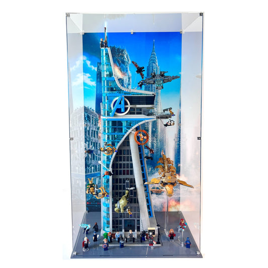 Display case til LEGO® Marvel™ Avengers Tower™ (76239). 
