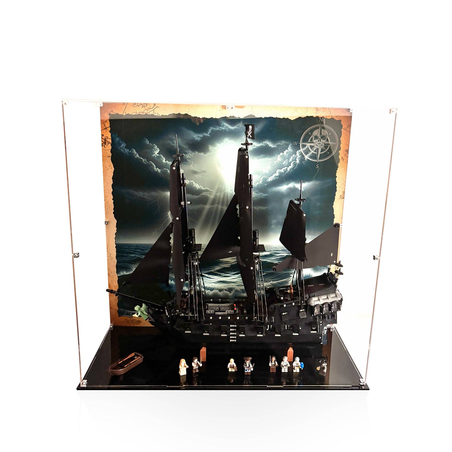 Display case til Captain Jacks Pirate Ship-10365. Støvsikker og reducerer UV strålingen. 