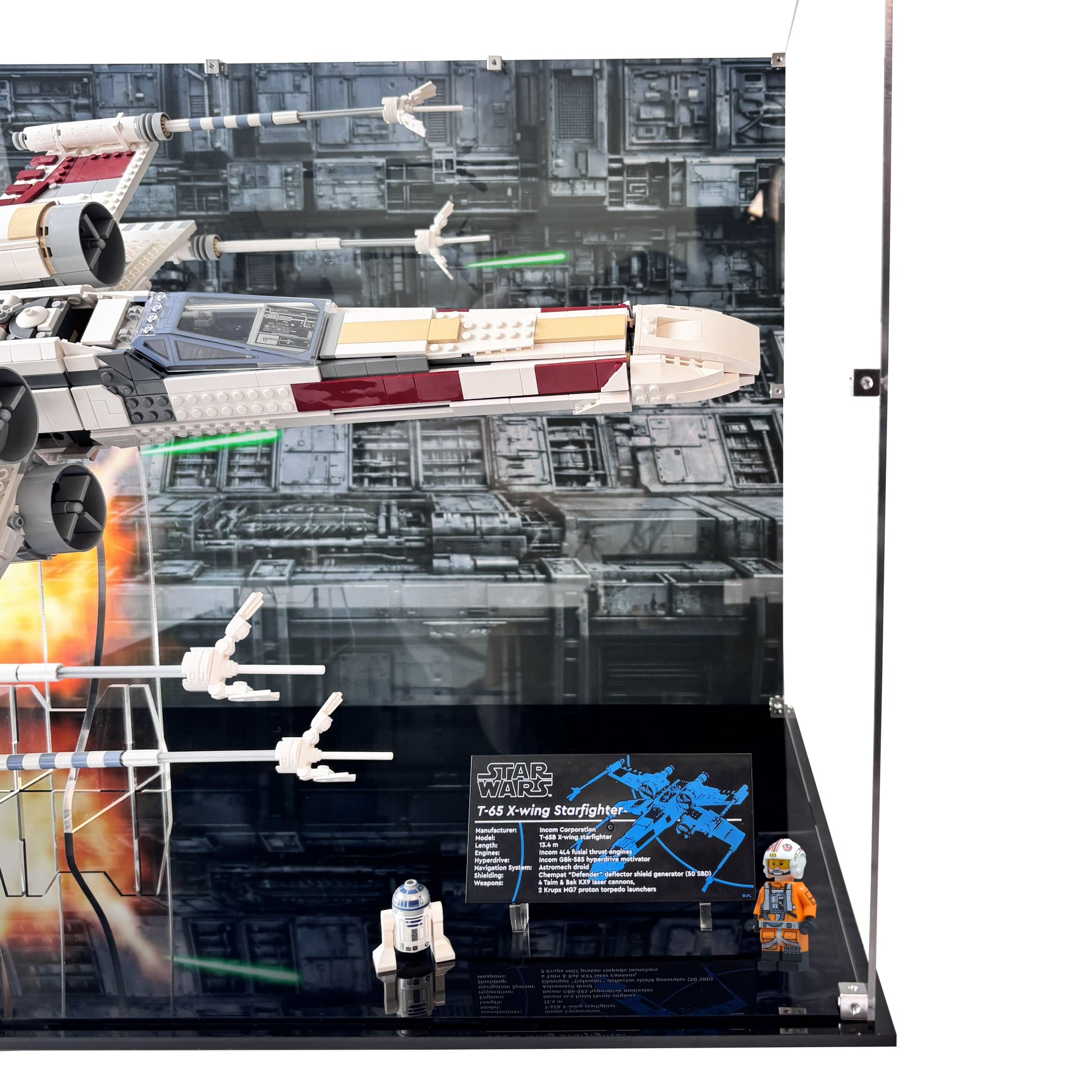 Display case til LEGO® Star Wars™ X-Wing Starfighter™ (75355). 