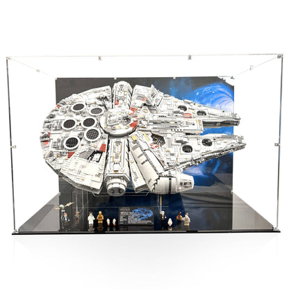 Display case til LEGO® UCS Millennium Falcon™ (75192). Inkl. stander i en 45° vinkel 