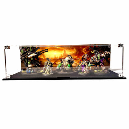 Display case til Warhammer® miniaturer og squads. Støvtæt, UV reduktion og blød fløjlsbund der giver stabilitet og sikkerhed.