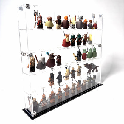 Krystalklar akryl-kasse til 50 LEGO® Minifigurer™ – støvfri opbevaring og elegant udstilling til samlere