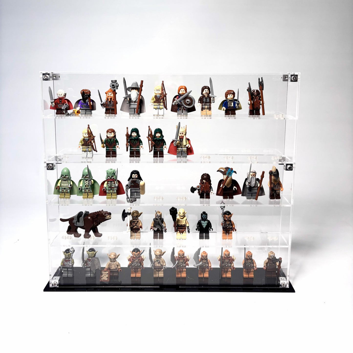 Krystalklar akryl-kasse til 50 LEGO® Minifigurer™ – støvfri opbevaring og elegant udstilling til samlere