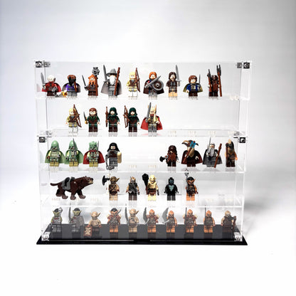 Krystalklar akryl-kasse til 50 LEGO® Minifigurer™ – støvfri opbevaring og elegant udstilling til samlere
