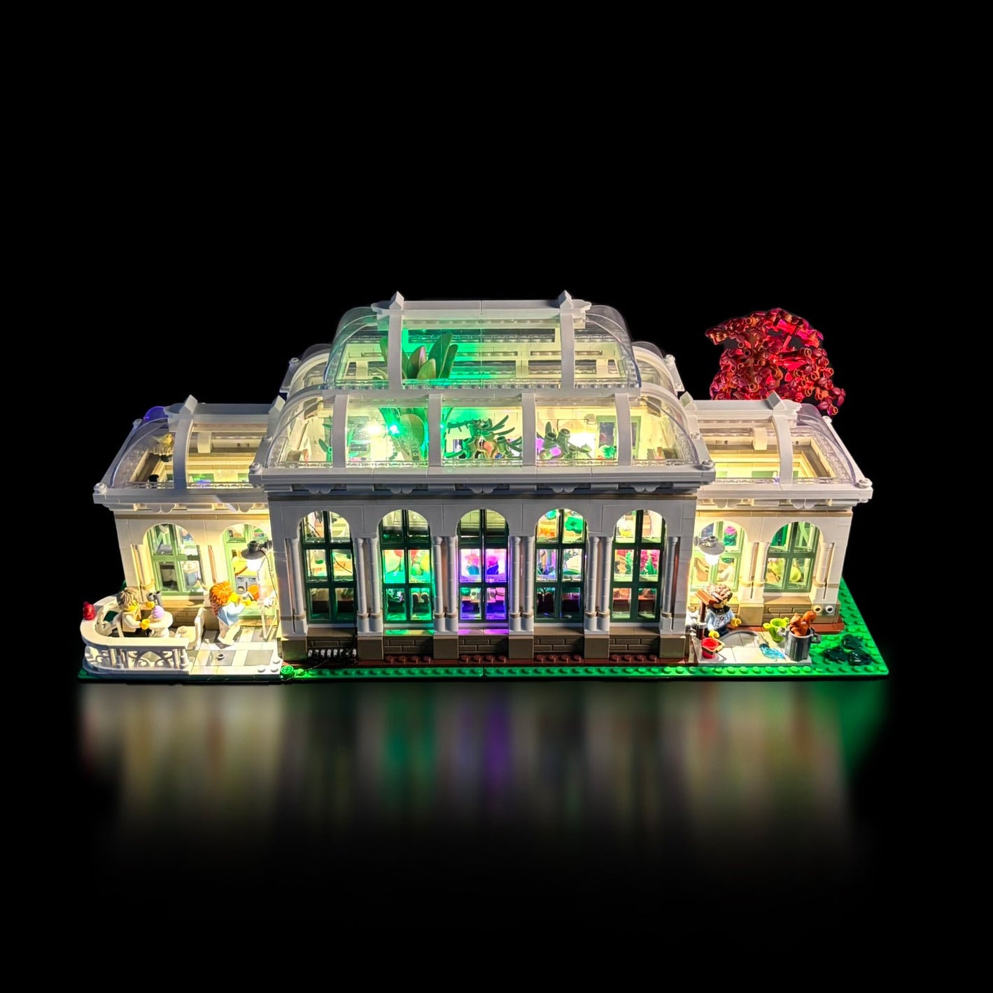 Lyskit til LEGO® 21353 The Botanical Garden med LED-lys, der fremhæver planter, blomster og detaljer i den botaniske have.