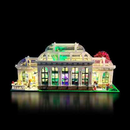 Lyskit til LEGO® 21353 The Botanical Garden med LED-lys, der fremhæver planter, blomster og detaljer i den botaniske have.