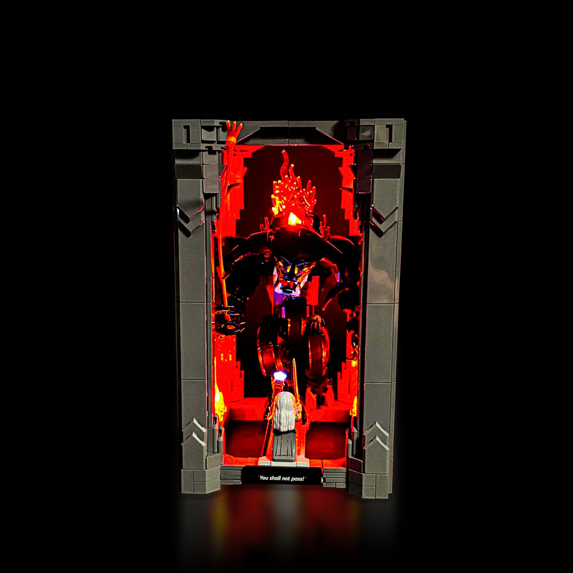 yskit til LEGO® Balrog Book Nook – oplys Morias miner og broen ved Khazad-dûm