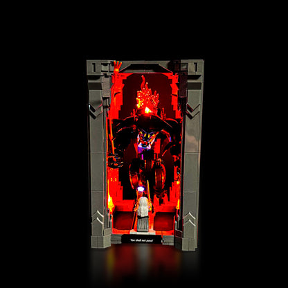 yskit til LEGO® Balrog Book Nook – oplys Morias miner og broen ved Khazad-dûm