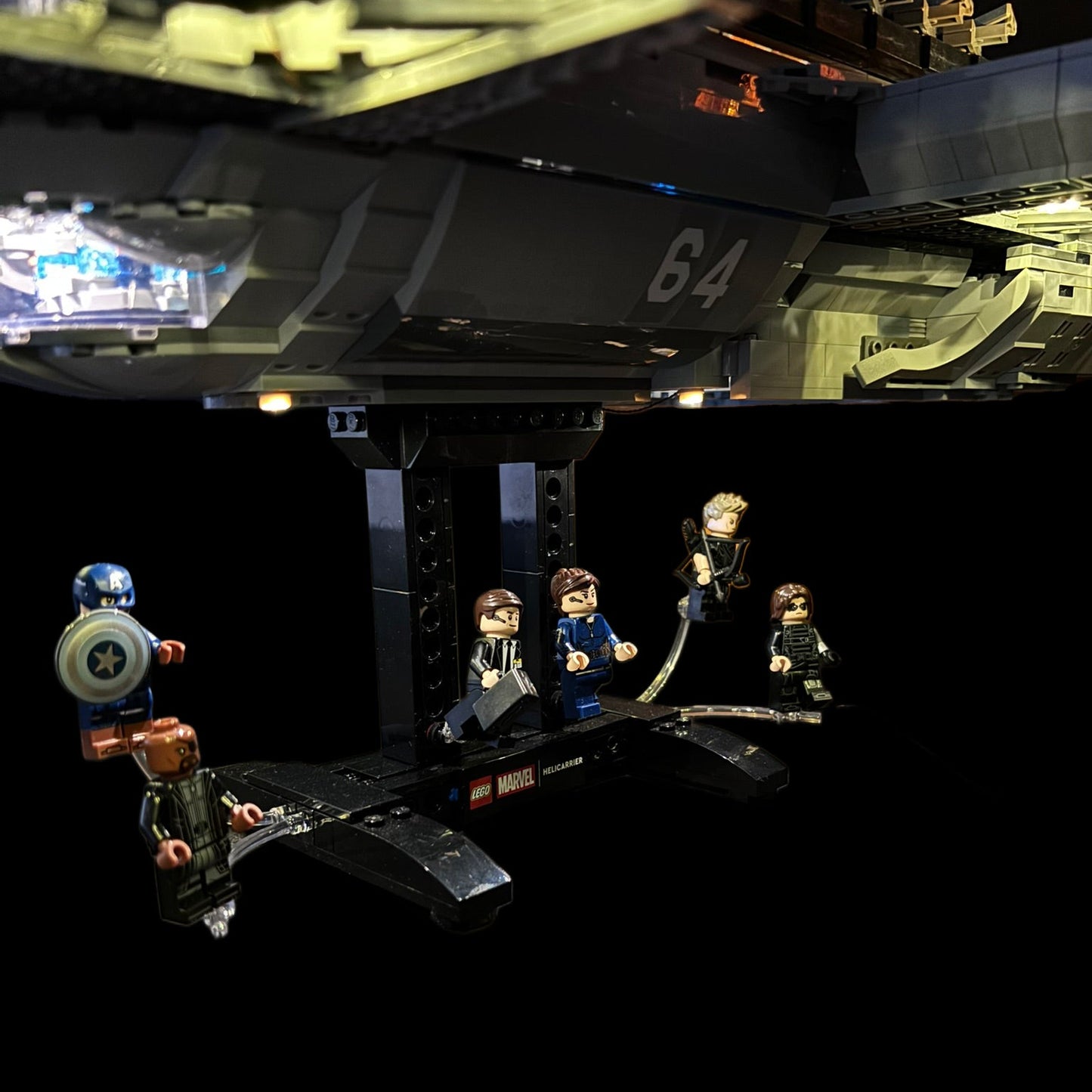 Lyskit installeret i LEGO® Marvel S.H.I.E.L.D. Helicarrier 76354