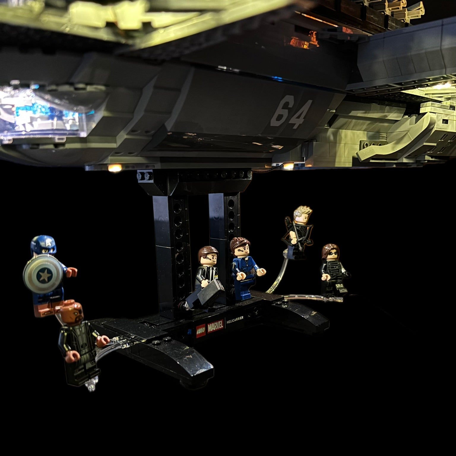 Lyskit installeret i LEGO® Marvel S.H.I.E.L.D. Helicarrier 76354