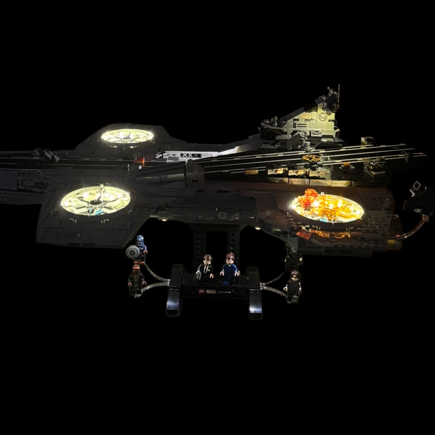 Lyskit installeret i LEGO® Marvel S.H.I.E.L.D. Helicarrier 76354