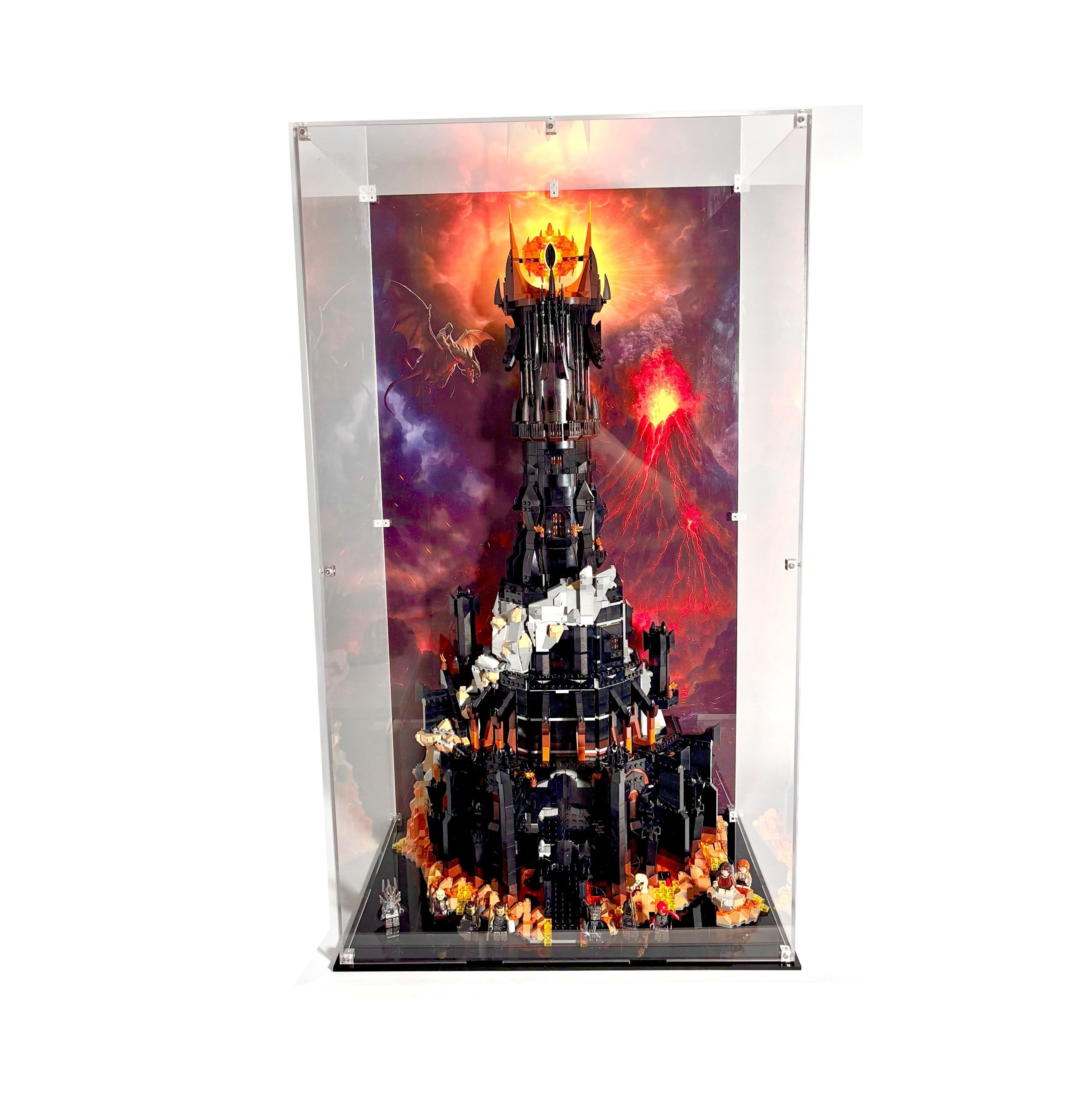 Akryl kasse til LEGO® Ringenes Herre™ Barad-Dûr™ (10333) – støvfri beskyttelse og dramatisk udstilling af Saurons mørke tårn i Mordor™.