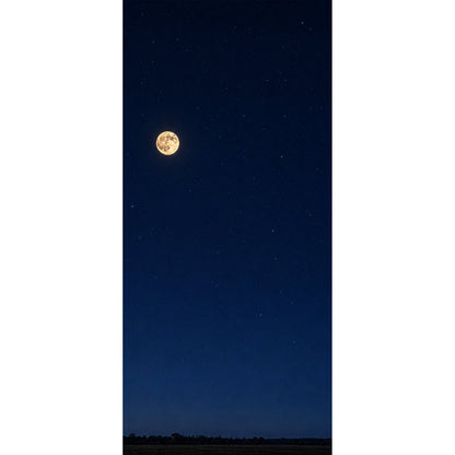 Akrylkasse til LEGO® 10341 NASA Artemis - baggrundsmotiv med fuldmåne og stjernehimmel om natten