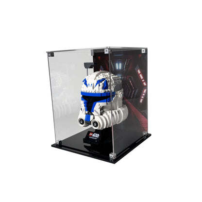 Akryl displaykasse til LEGO® Star Wars™ hjelme – støvfri beskyttelse og elegant udstilling af Darth Vader™, Luke Skywalker™ og andre samlerhjelme.