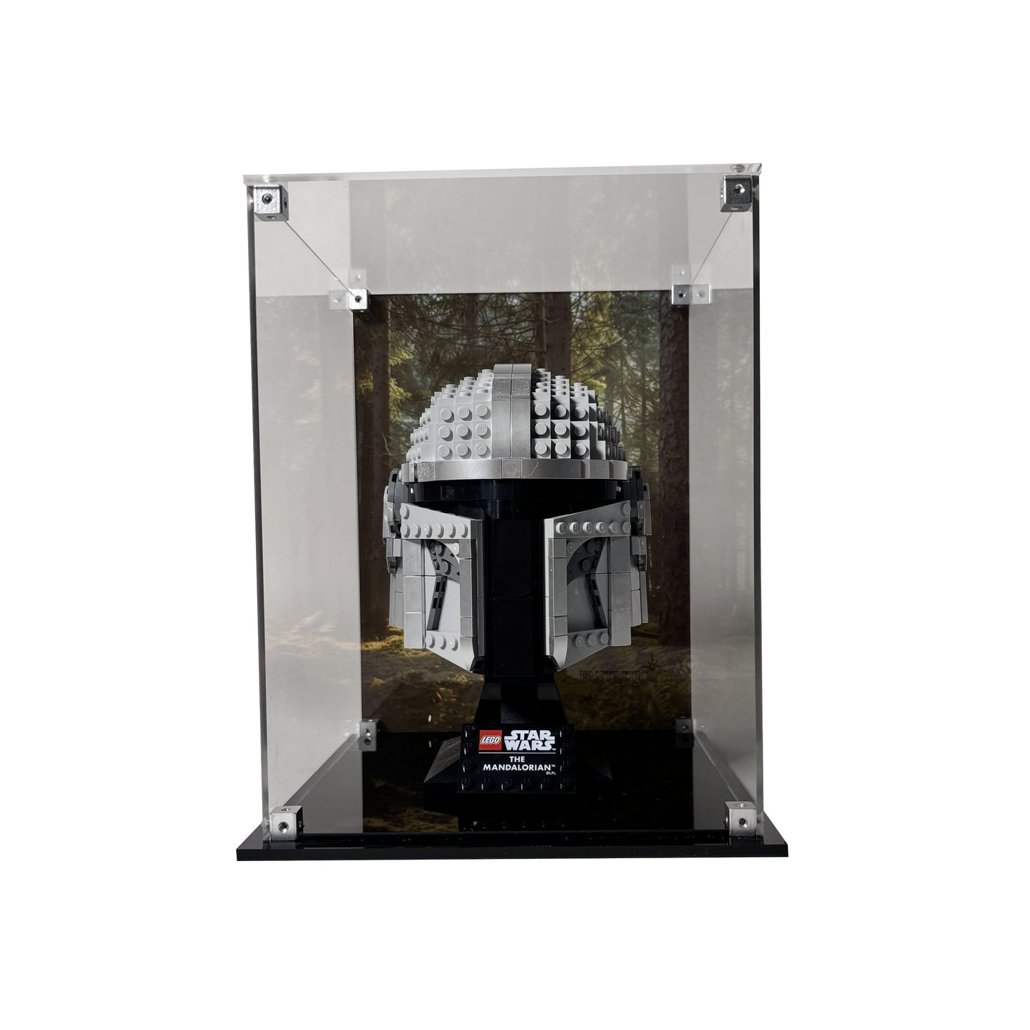 Akryl displaykasse til LEGO® Star Wars™ hjelme – støvfri beskyttelse og elegant udstilling af Darth Vader™, Luke Skywalker™ og andre samlerhjelme.