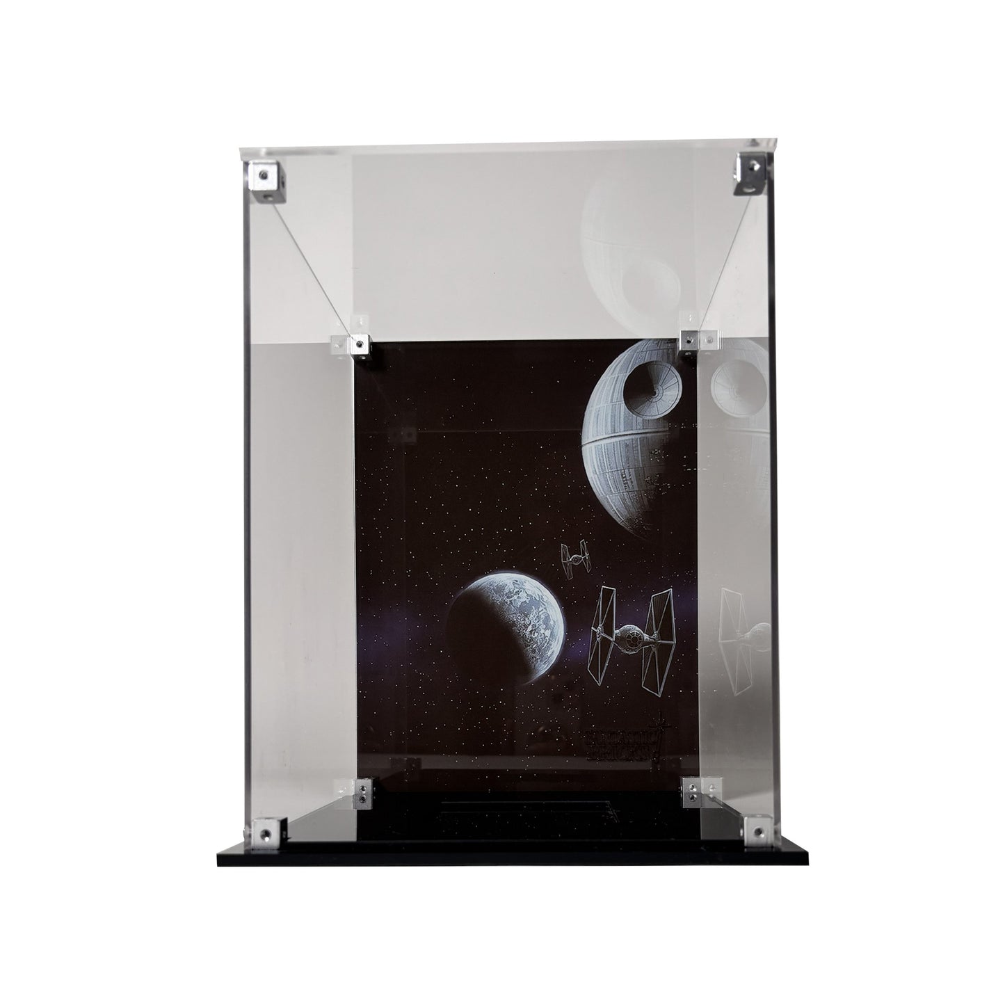 Akryl displaykasse til LEGO® Star Wars™ hjelme – støvfri beskyttelse og elegant udstilling af Darth Vader™, Luke Skywalker™ og andre samlerhjelme.