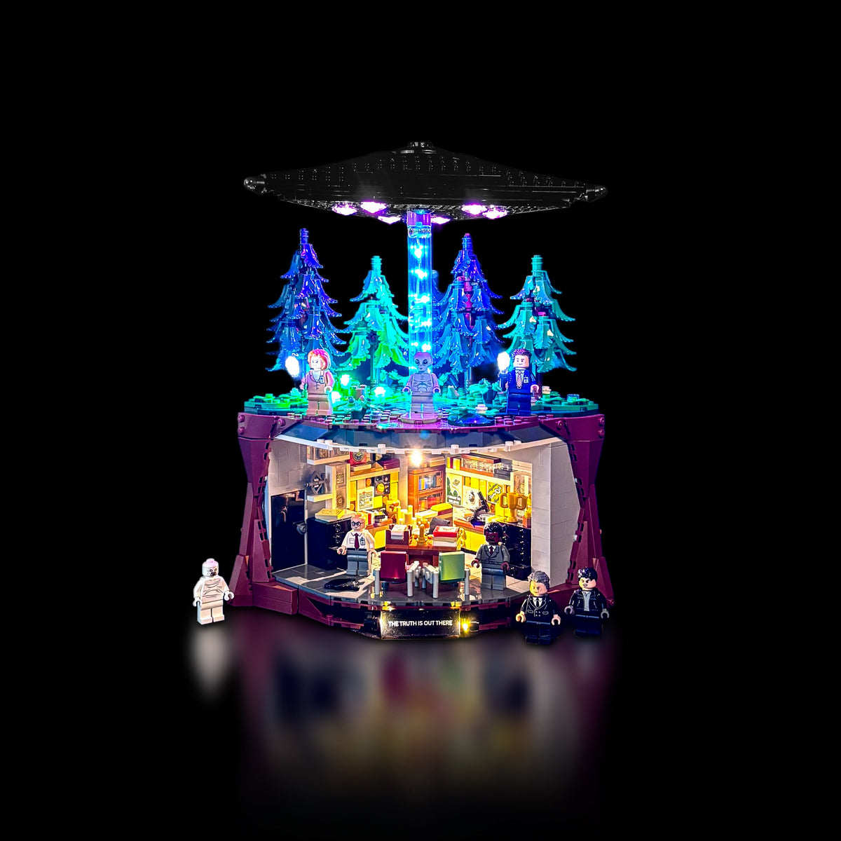 Lyskit til LEGO The X-files med justerbar mystisk lys fra UFO'en og oplysning af alle detaljer 