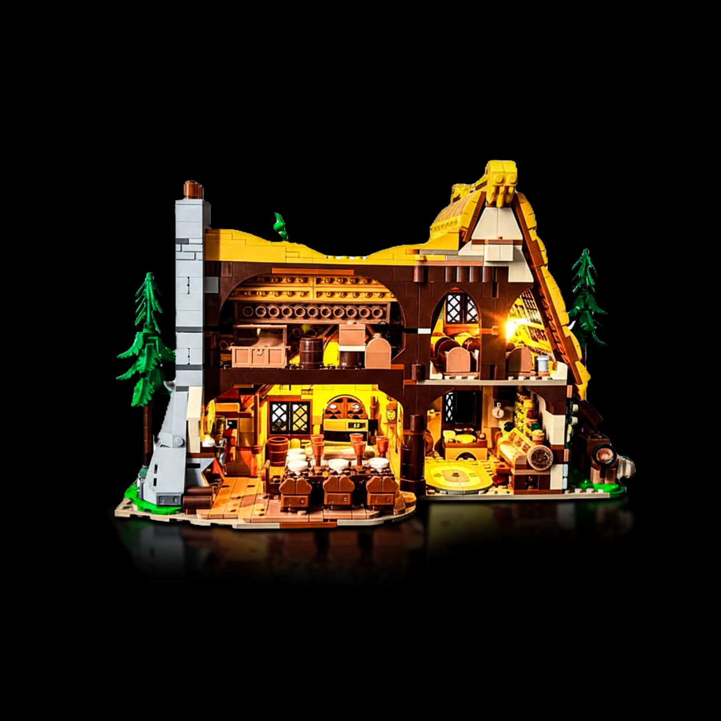 Lyskit til LEGO® Disney: Snehvide og de syv små dværges hytte™ (43179) med varme LED-lys og eventyrstemning