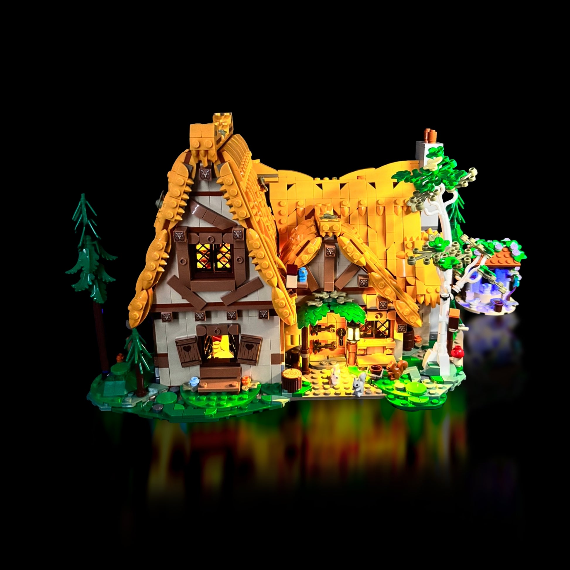 Lyskit til LEGO® Disney: Snehvide og de syv små dværges hytte™ (43179) med varme LED-lys og eventyrstemning