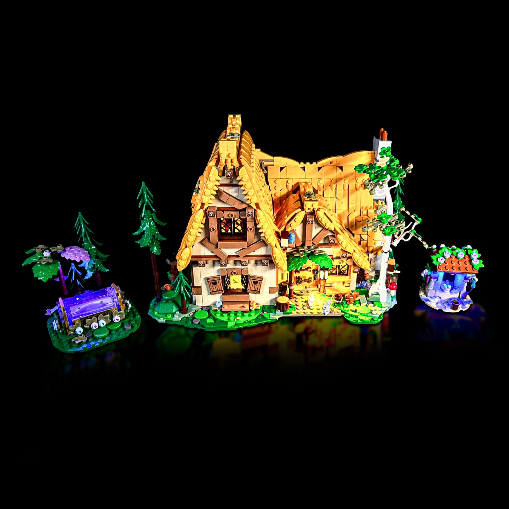 Lyskit til LEGO® Disney: Snehvide og de syv små dværges hytte™ (43179) med varme LED-lys og eventyrstemning