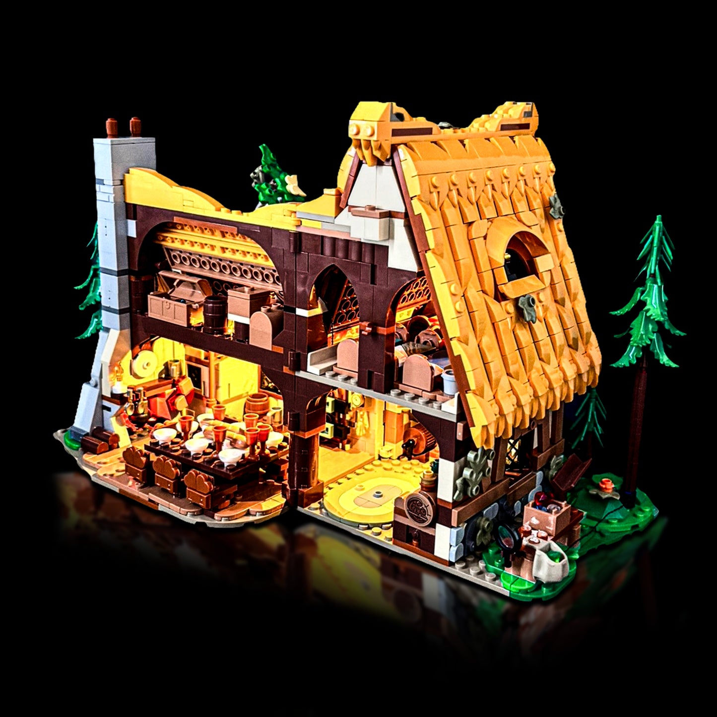 Lyskit til LEGO® Disney: Snehvide og de syv små dværges hytte™ (43179) med varme LED-lys og eventyrstemning