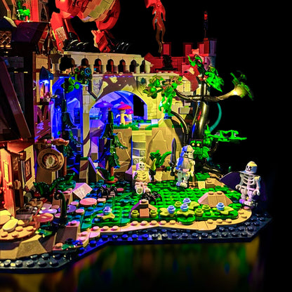 Lyskit til LEGO® Dungeons & Dragons™ Den røde drages fortælling (40658) med magiske LED-lys og flammeeffekter