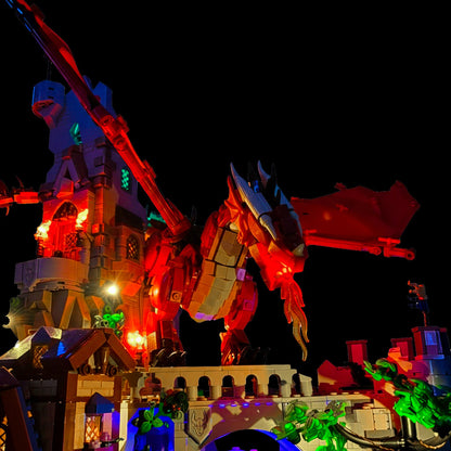 Lyskit til LEGO® Dungeons & Dragons™ Den røde drages fortælling (40658) med magiske LED-lys og flammeeffekter