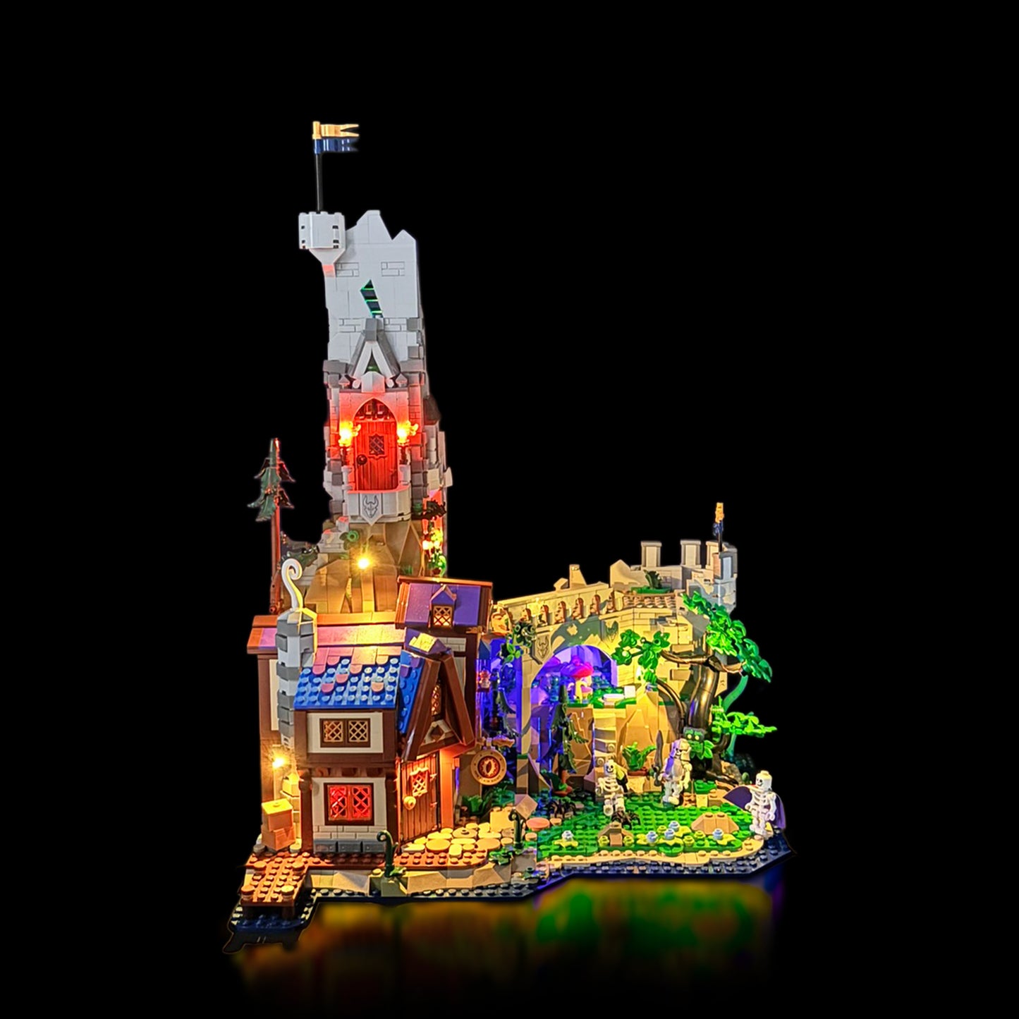 Lyskit til LEGO® Dungeons & Dragons™ Den røde drages fortælling (40658) med magiske LED-lys og flammeeffekter