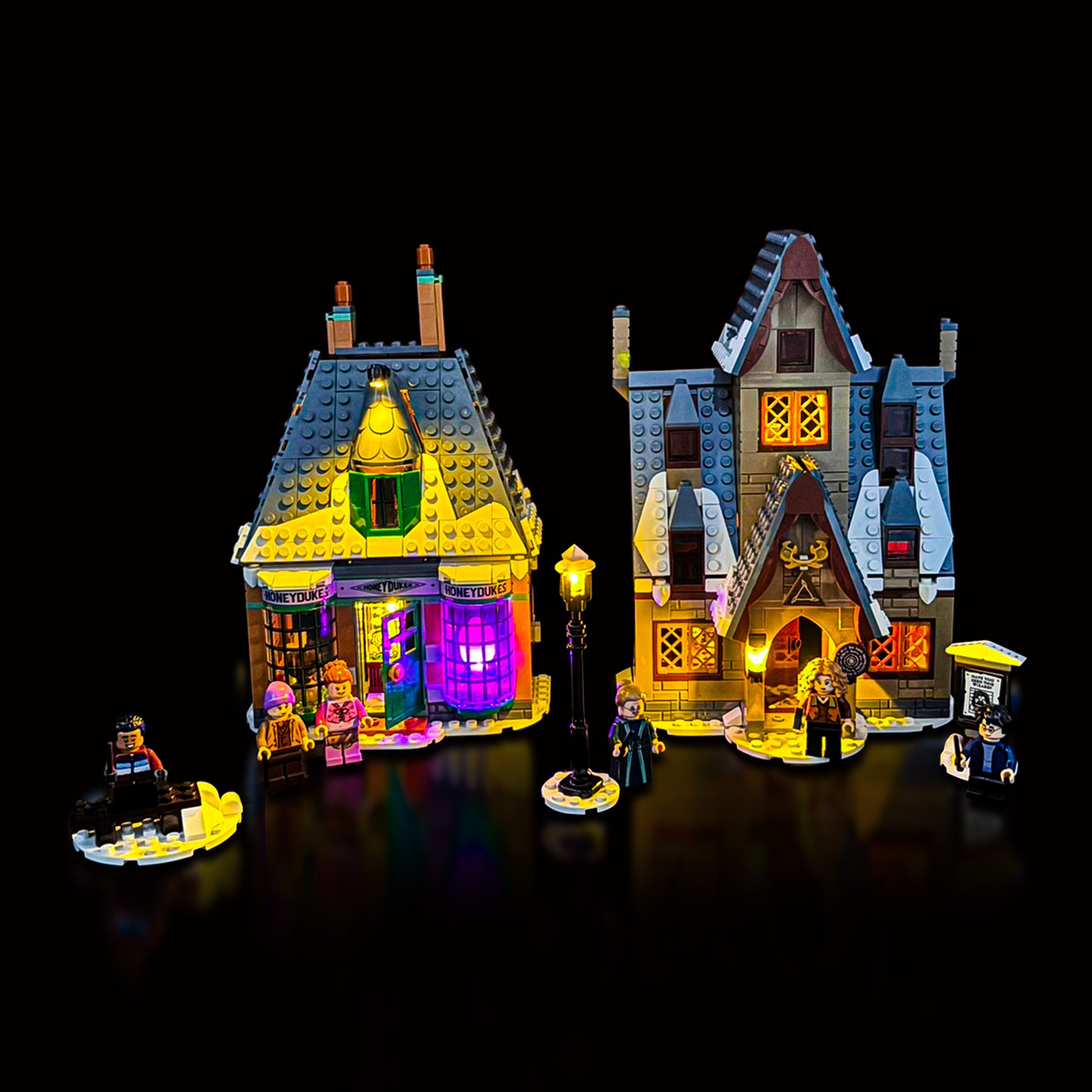 Lyskit til LEGO® Harry Potter™ Hogsmeade™ (76388) med farverige LED-lys og vinterlig stemning