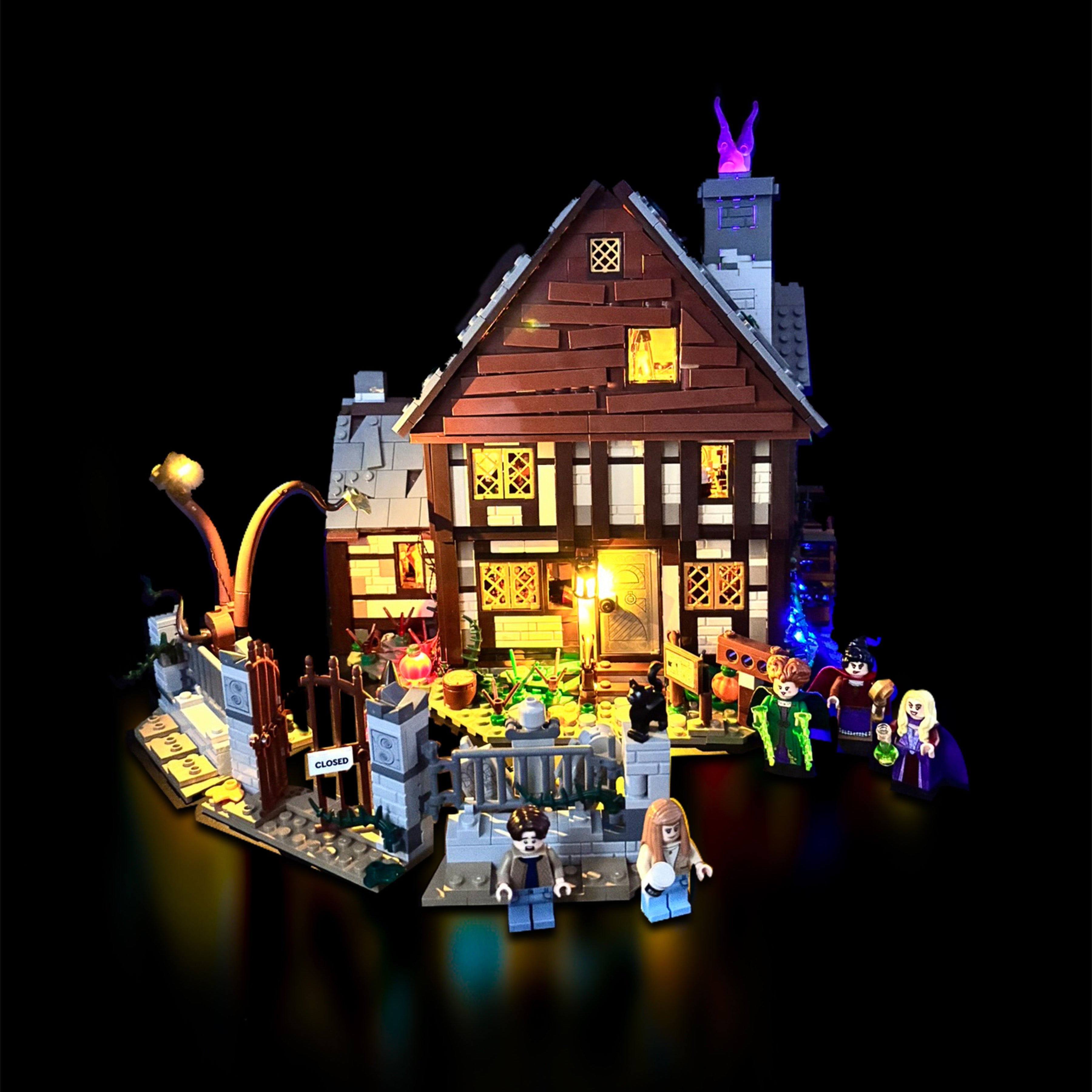 Lyskit til LEGO® Hocus Pocus™ (21341) med farverige LED-lys og magisk halloween-stemning