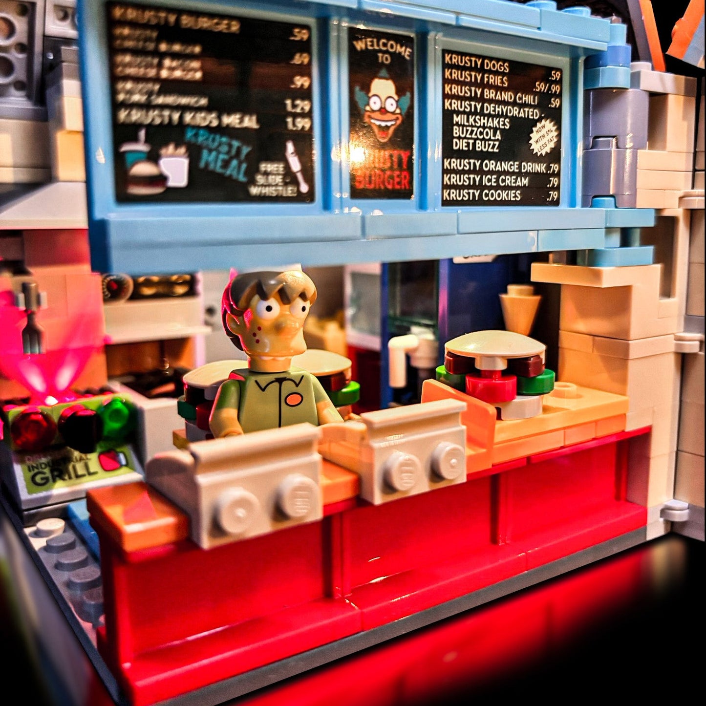 Lyskit til LEGO® Krusty Burger 21348 med farverige LED-lys 