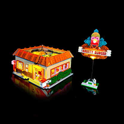 Lyskit til LEGO® Krusty Burger 21348 med farverige LED-lys 