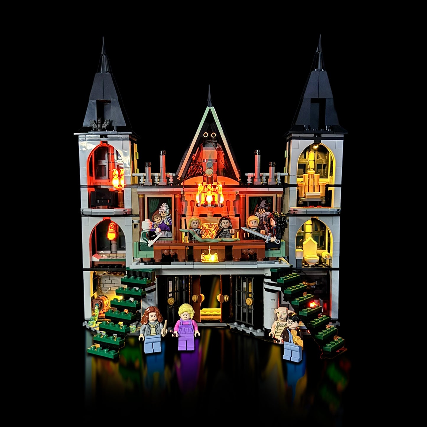 Lyskit til LEGO® Malfoy Manor™ 76453 med farverige LED-lys og USB-tilslutning